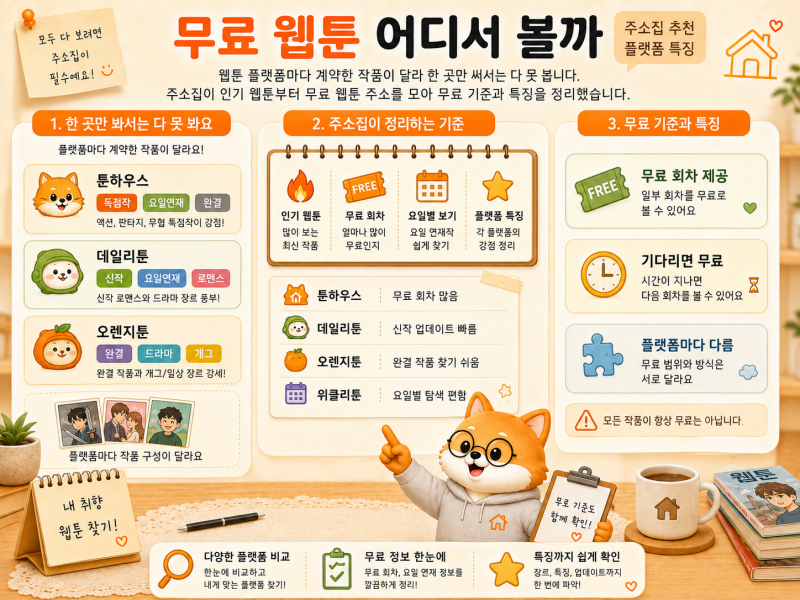 웹툰 인가 사이트 주소모음